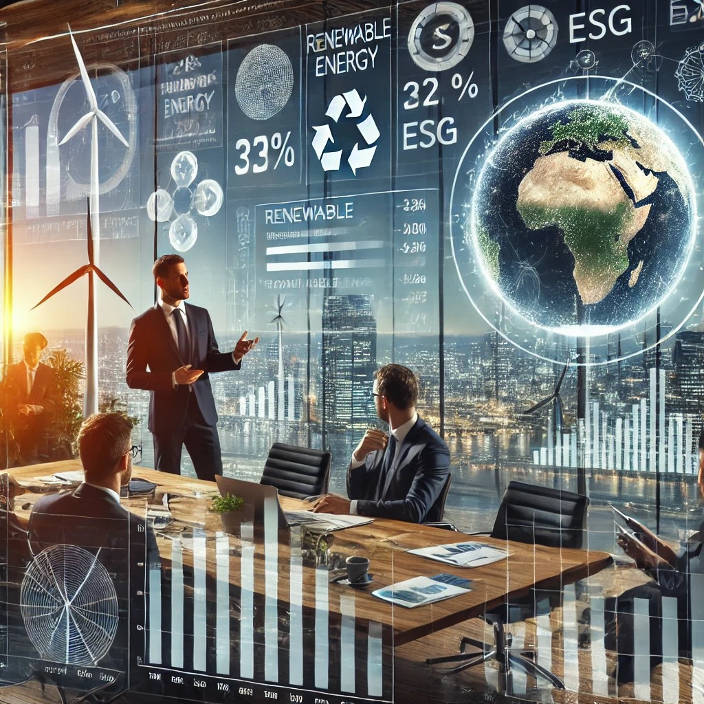 DALL·E 2024-06-28 19.50.47 - An image showing financial analysts in a modern office discussing the impact of climate change on investment strategies, with charts and graphs displa